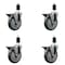 Service Caster 5'' Gray Poly Swivel 1-3/8'' Expanding Stem Caster Set with Brake, 4PK SCC-EX20S514-PPUB-PLB-138-4 - alternate 1